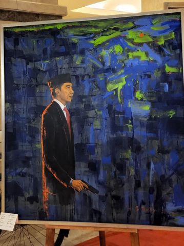Bongkar!!! Menjadi Judul Lukisan Jokowi Memegang Pistol Simbol Ketegasan 